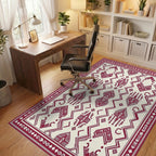 Tribal Geometric Pattern Rug Office View