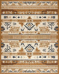 Tribal Terracotta Navy Geometric Rug - Cutout View