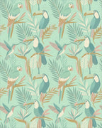 Tropical Birds and Botanicals Medley Rug - Cutout View