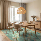 Tropical Birds and Botanicals Medley Rug Dining Room View