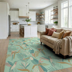 Tropical Birds and Botanicals Medley Rug Living Room View