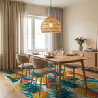 Tropical Fruit Pineapple Citrus Design Rug Dining Room View