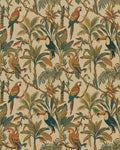 Tropical Jungle Birds Lush Greenery Rug - Cutout View
