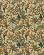 Tropical Jungle Birds Lush Greenery Rug - Cutout View