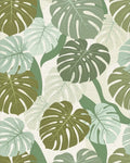 Tropical Monstera Leaf Medley Rug - Cutout View