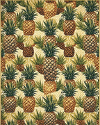 Tropical Pineapple Pattern Rug - Cutout View