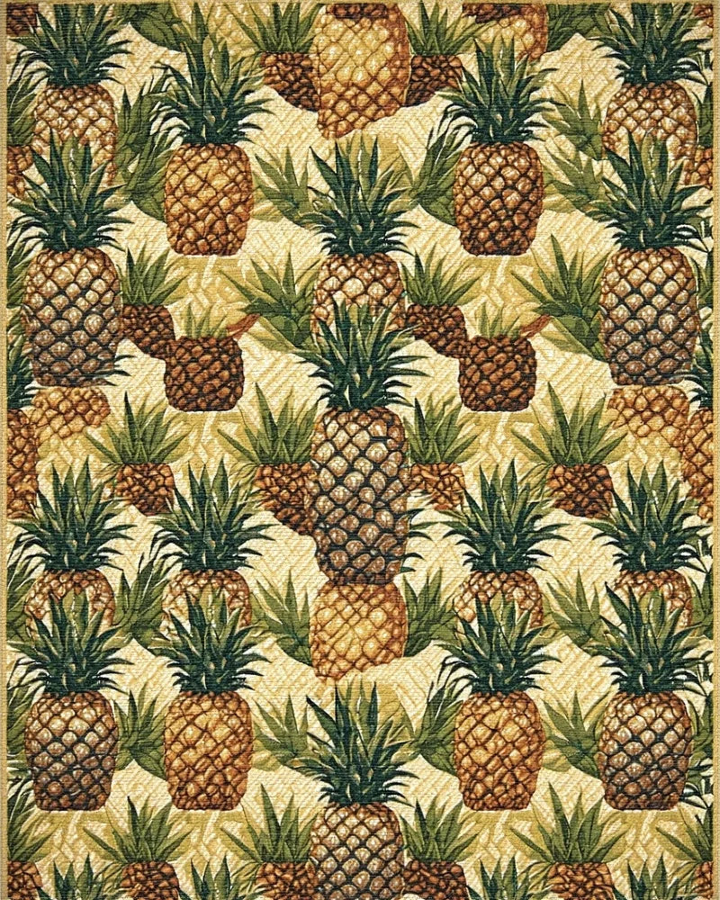 Tropical Pineapple Pattern Rug - Cutout View