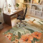 Tropical Surf Sunset Hibiscus Rug - Office View