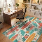 Tropical Surfboards Hibiscus Umbrella Palms Rug - Office View
