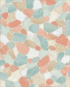 Tumbled Stone Pastel Coastal Mosaic Rug - Cutout View