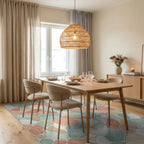 Tumbled Stone Pastel Coastal Mosaic Rug Dining Room View