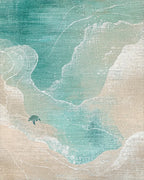 Turtle Ocean Wave Coastal Art Rug - Cutout View