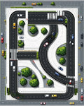 Urban Traffic Greenery Pattern Rug - Cutout View