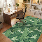 Verdant Banana Leaf Garland Rug Office View
