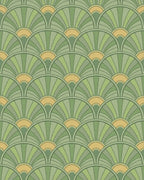 Verdant Green Fanburst Repeat Rug - Cutout View