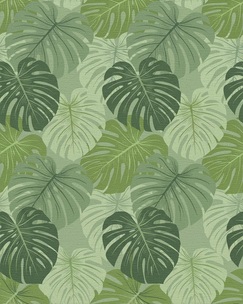 Verdant Green Tropical Leaf Arrangement Rug - Cutout View