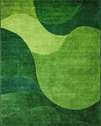 Verdant Organic Flowing Shapes Rug - Cutout View
