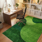 Verdant Organic Flowing Shapes Rug - Office View