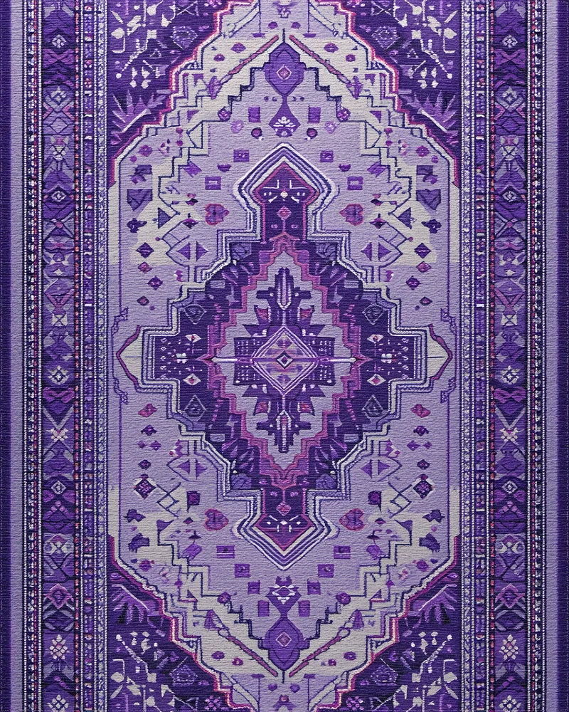 Vibrant Amethyst Medallion Oriental Rug - Cutout View