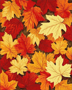 Vibrant Autumn Maple Leaf Pattern Rug - Cutout View