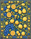 Vibrant Citrus Berry Floral Pattern Rug - Cutout View