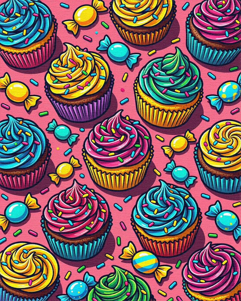 Vibrant Cupcake Sprinkle Candy Toss Rug - Cutout View