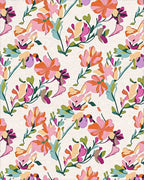Vibrant Floral Silhouette Abstract Rug - Cutout View