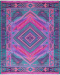 Vibrant Geometric Diamond Medallion Rug - Cutout View