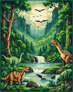 Vibrant Green Dinosaur Valley Rug - Cutout View
