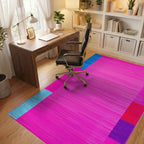 Vibrant Hot Pink Geometric Blocks Rug - Office View