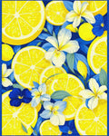 Vibrant Lemon Floral Pattern Rug - Cutout View