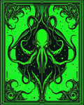 Vibrant Neon Kraken Tentacle Swirl Rug - Cutout View