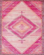 Vibrant Pink Diamond Tribal Rug - Cutout View
