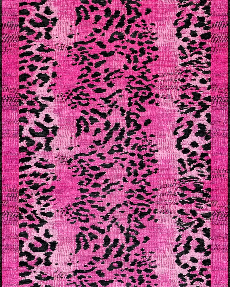 Vibrant Pink Leopard Spots Rug - Cutout View