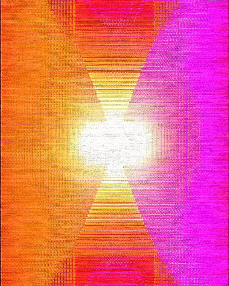 Vibrant Pink Orange Gradient Staircase Rug - Cutout View