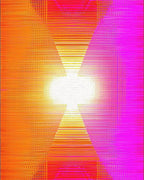 Vibrant Pink Orange Gradient Staircase Rug - Cutout View