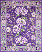 Vibrant Purple Floral Garden Rug - Cutout View