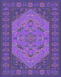 Vibrant Purple Geometric Medallion Rug - Cutout View