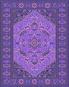 Vibrant Purple Geometric Medallion Rug - Cutout View