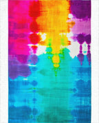 Vibrant Rainbow Tie Dye Streaks Rug - Cutout View