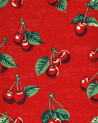 Vibrant Red Cherry Blossom Garden Rug - Cutout View