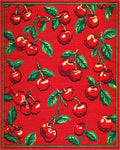 Vibrant Red Cherry Branch All Over Rug - Cutout View