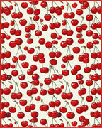 Vibrant Red Cherry Whimsical Rug - Cutout View