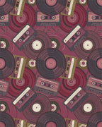 Vibrant Retro Cassette Vinyl Rug - Cutout View