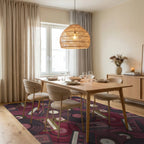 Vibrant Retro Cassette Vinyl Rug Dining Room View