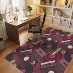 Vibrant Retro Cassette Vinyl Rug Office View