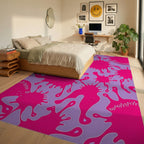 Vibrant Splatter Pattern Rug Bedroom View