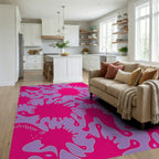 Vibrant Splatter Pattern Rug Living Room View