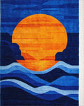Vibrant Sunset Ocean Waves Rug - Cutout View