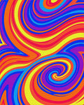 Vibrant Swirl Abstract Color Streak Rug - Cutout View